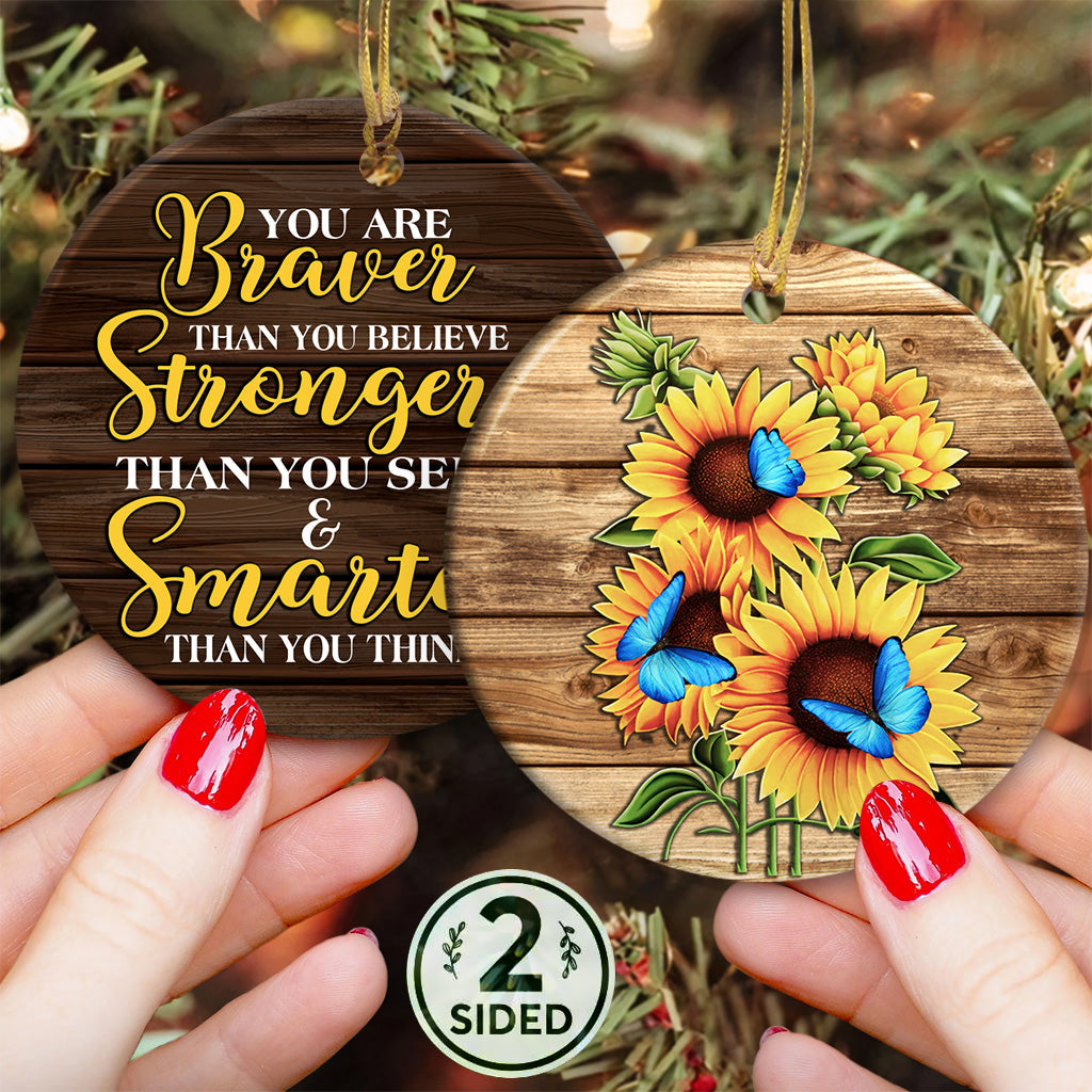 Faith Butterfly 6 Ceramic Circle Ornament - Decorative Ornament - Christmas Ornament