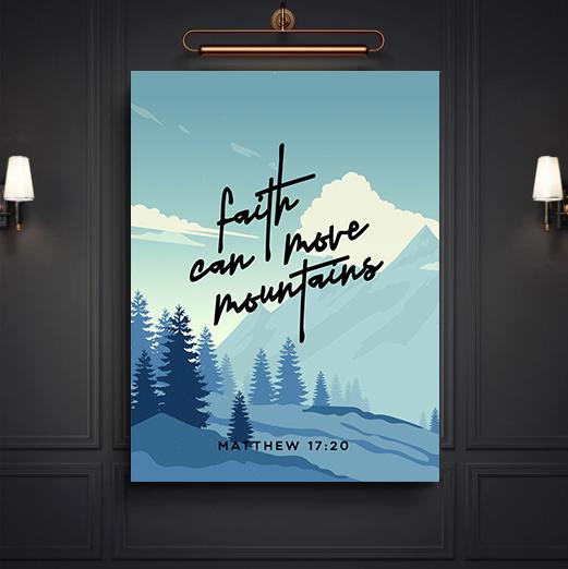 Faith Can Move Mountains Canvas - Religious Canvas Art - Christian Canvas Wall Art - Ciaocustom