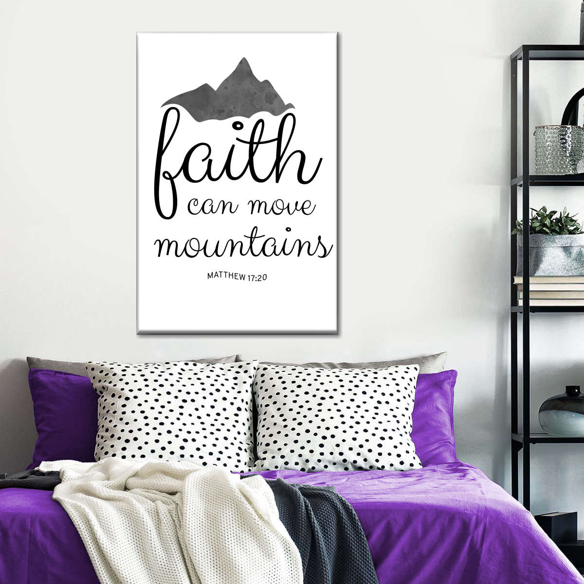 Faith Can Move Mountains Canvas Wall Art - Christian Wall Decor Art - Religious Wall Decor
