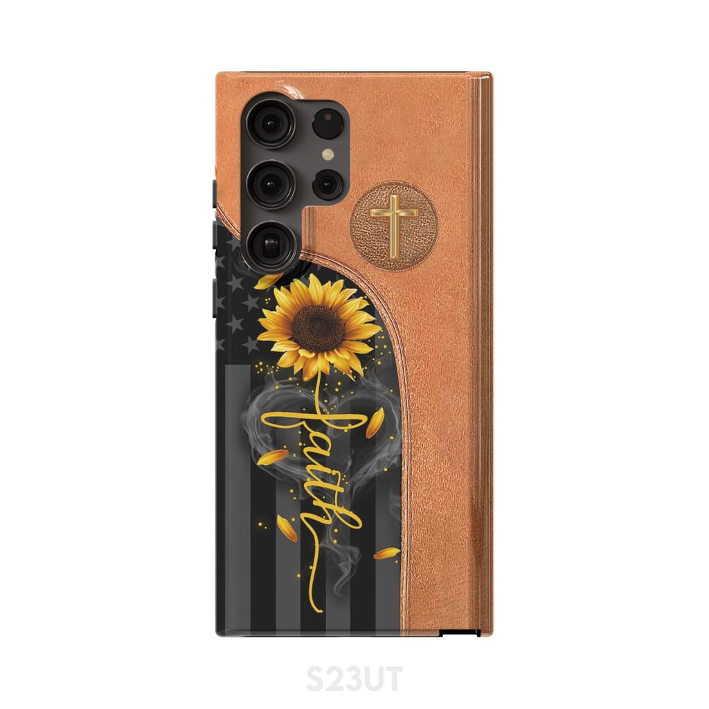 Faith Cross Sunflower Phone Case - Scripture Phone Cases - Iphone Cases Christian