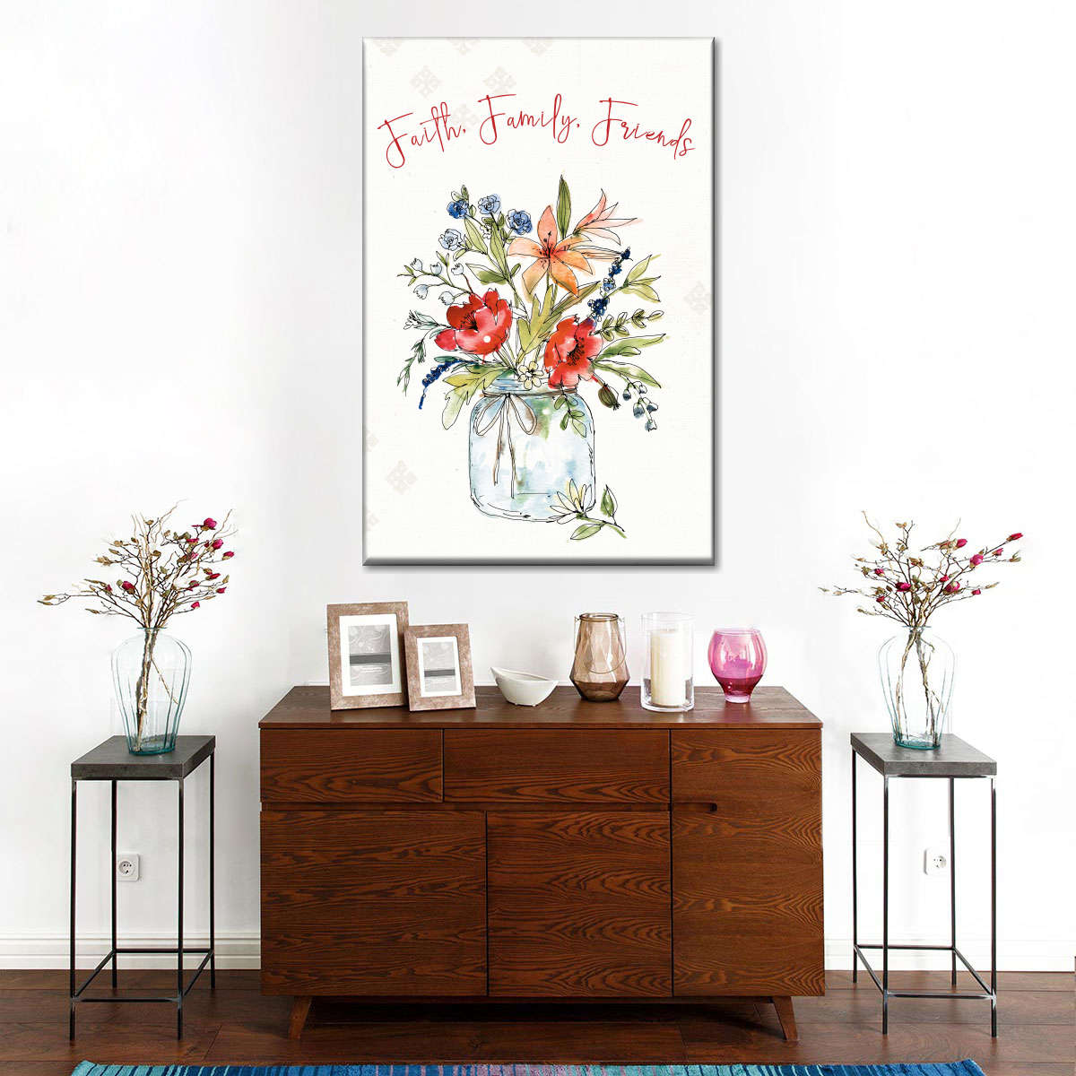 Faith Family Friends Canvas Wall Art - Christian Wall Decor Art - Religious Wall Decor