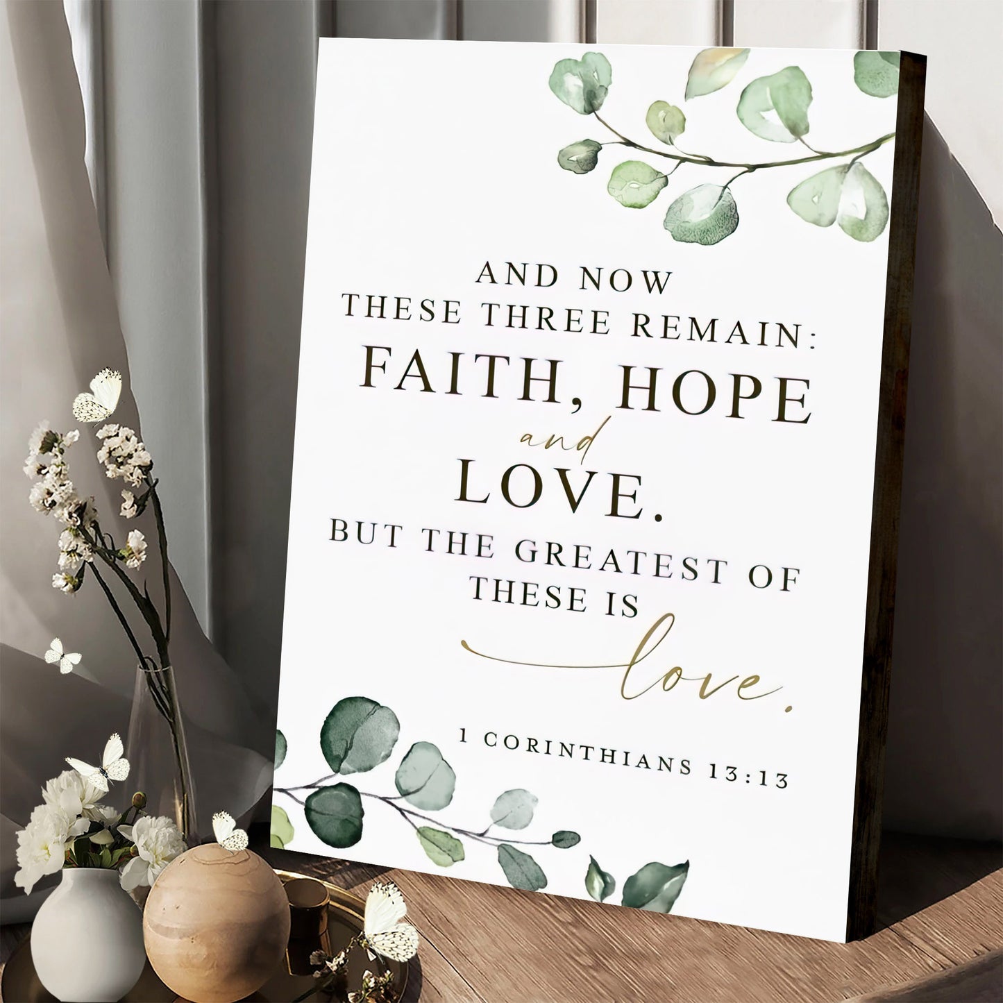 Faith, Hope And Love Painting On Canvas - 1 Corinthians 13 13 Poster Decor Art