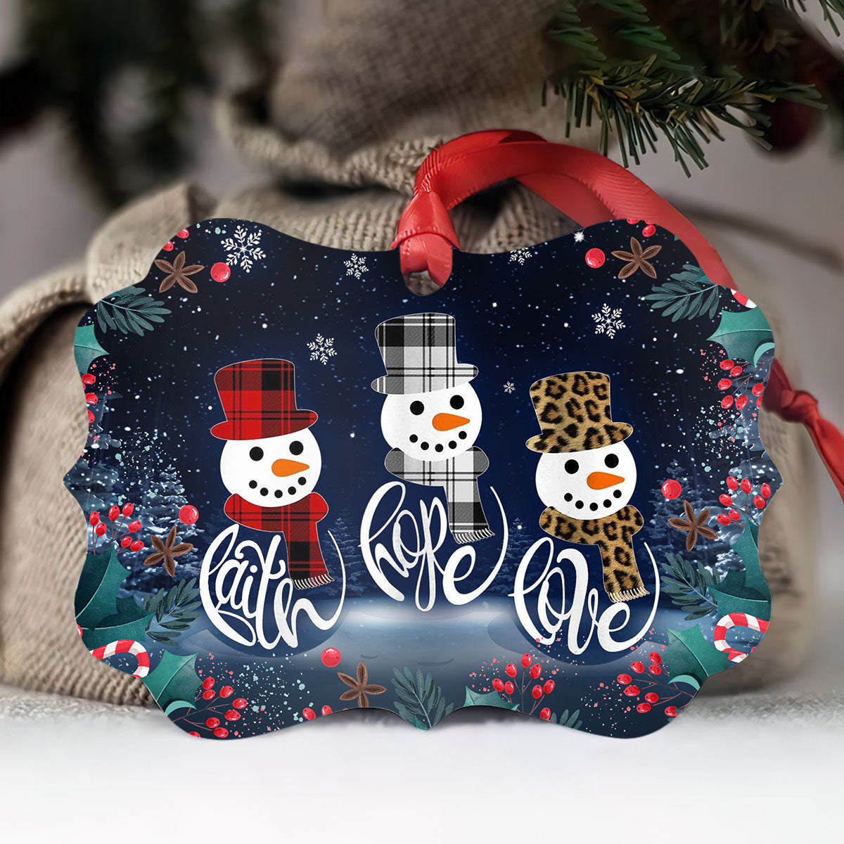 Faith Hope Love Metal Ornament - Christmas Ornament - Christmas Gift