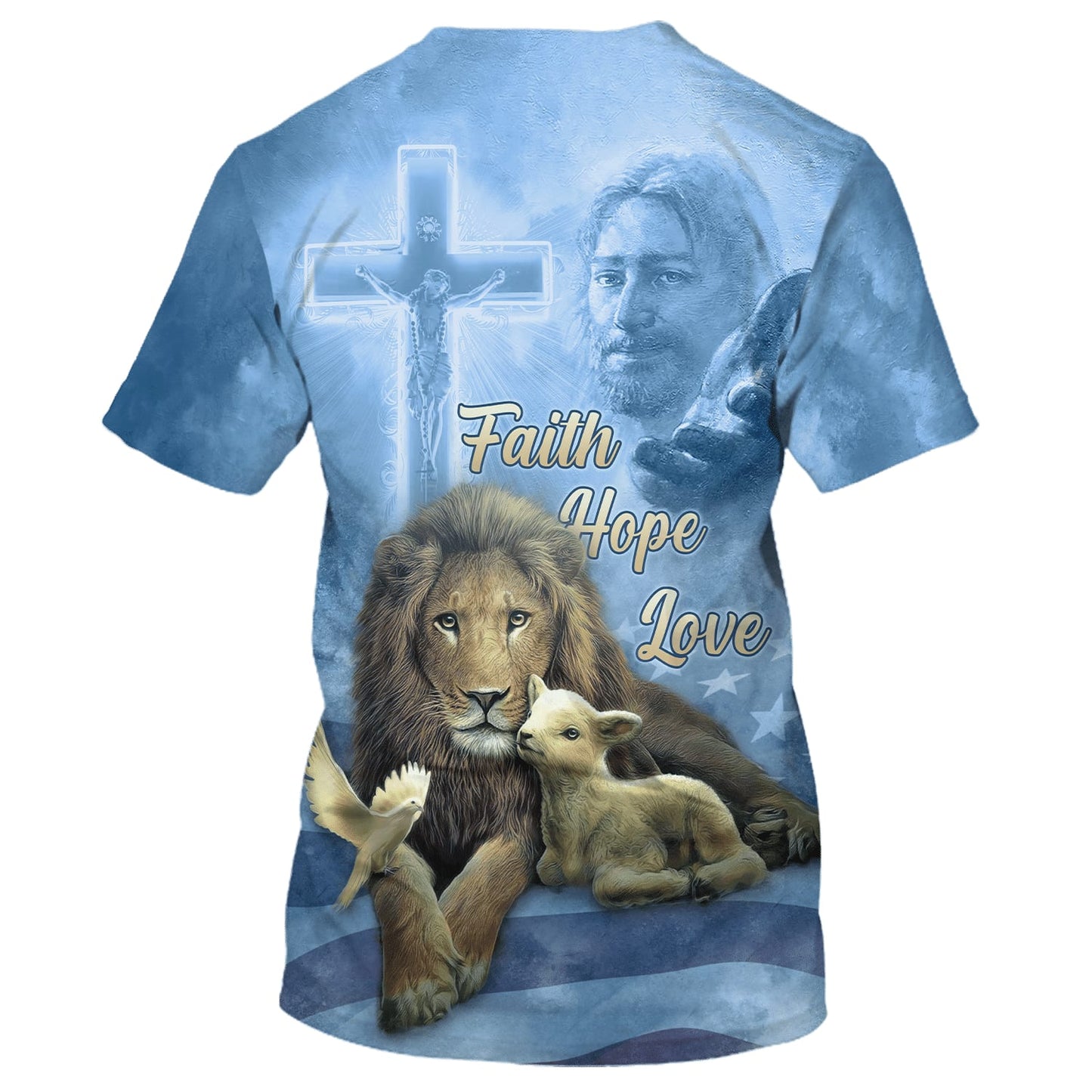 Faith Hope Love Shirts - Jesus Chrits Lion And The Lamb 3D All Over Printed Shirt for Men and Women