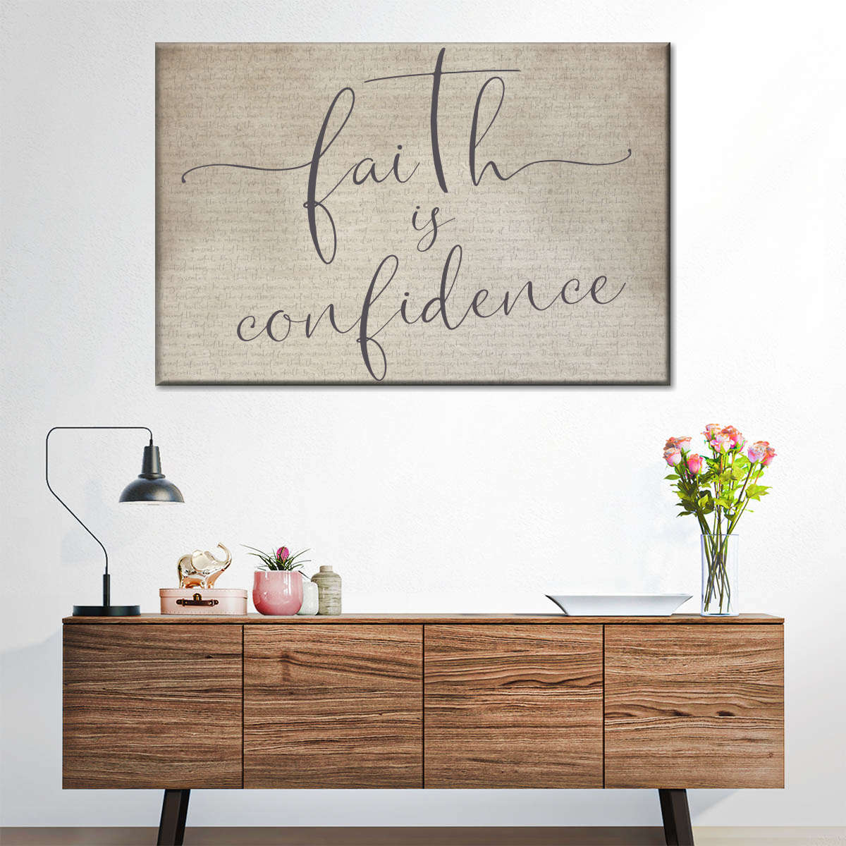 Faith Is Confidence Canvas Wall Art - Christian Canvas Wall Art - Religious Wall Art Canvas