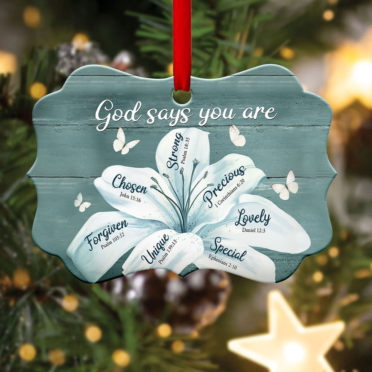 Faith Lily Flower God Says You Are Ornament - Christmas Ornament - Ciaocustom