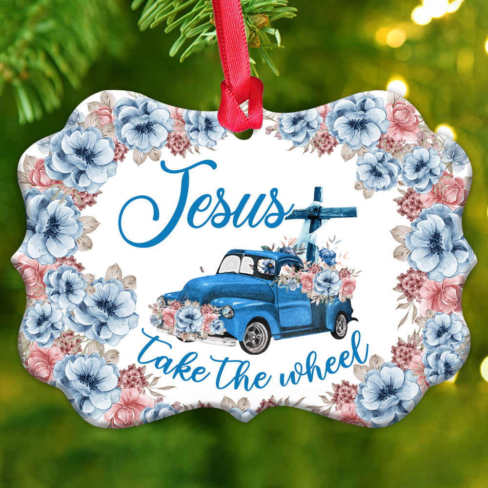Faith Old Truck Jesus Take The Wheel Metal Ornament - Christmas Ornament - Christmas Gift