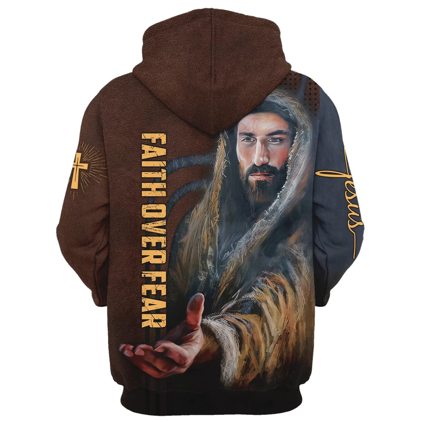 Faith Over Fear Christian Jesus Hoodie - Men & Women Christian Hoodie - 3D Printed Hoodie
