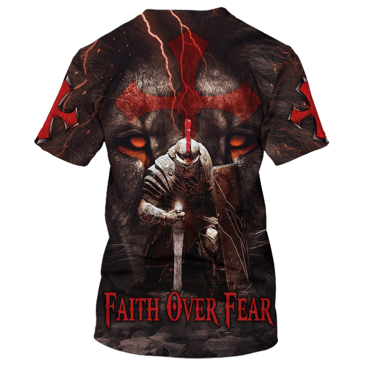 Faith Over Fear Knight Of The Lion 3D All Over Printed Shirt for Men and Women