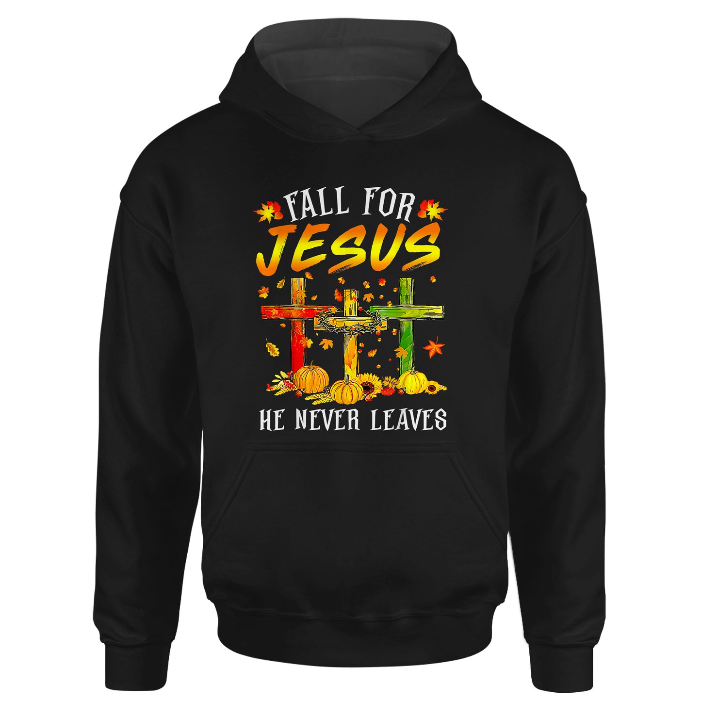 Fall For Jesus He Never Leaves Pumpkins Thanksgiving T-Shirt