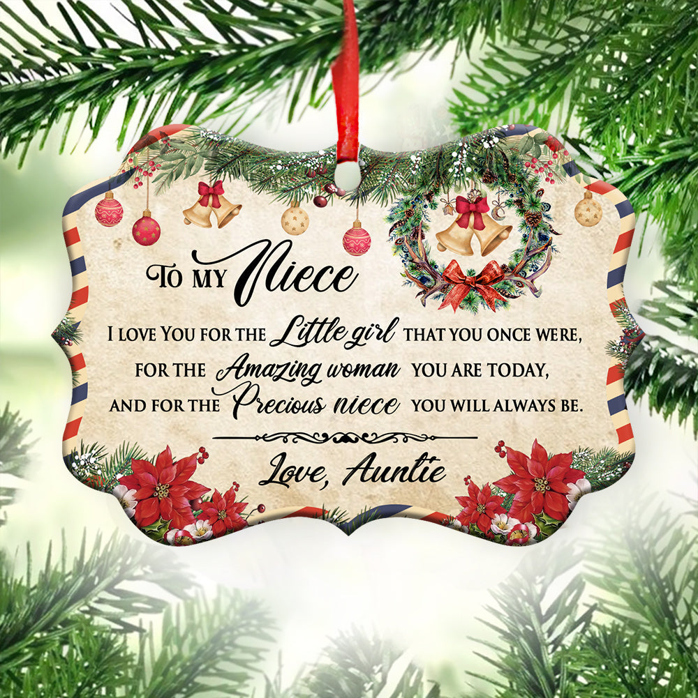 Family Christmas Letter Auntie To Niece Ornament - Christmas Ornament - Ciaocustom