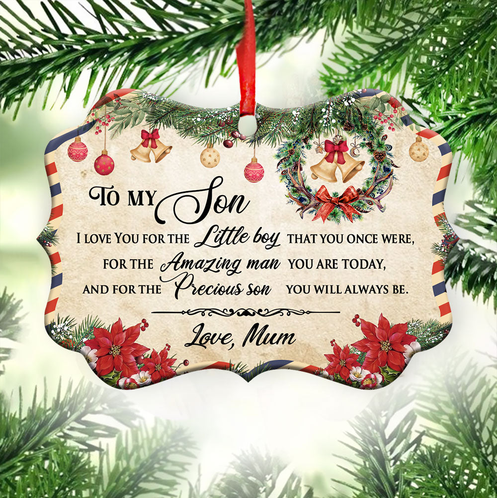 Family Christmas Letter Mum To Son Ornament - Christmas Ornament - Ciaocustom