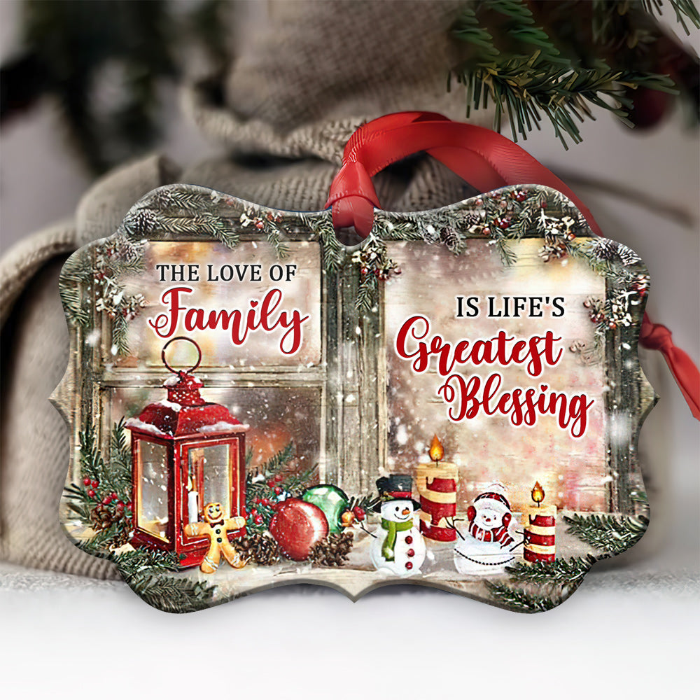 Family Christmas The Love Of Family Is Lifes Greatest Blessing 2 Metal Ornament - Christmas Ornament - Christmas Gift