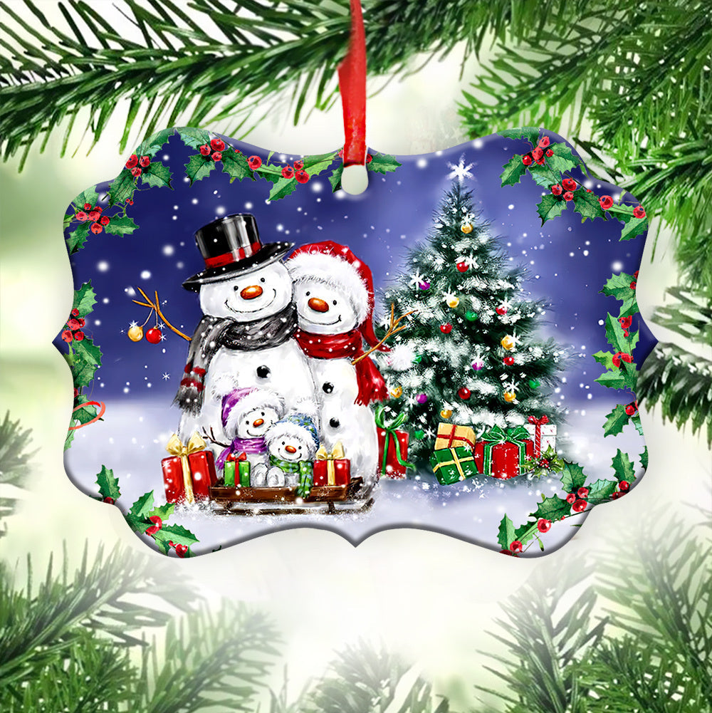 Family Christmas Where Life Begins And Love Never Ends 2 Metal Ornament - Christmas Ornament - Christmas Gift