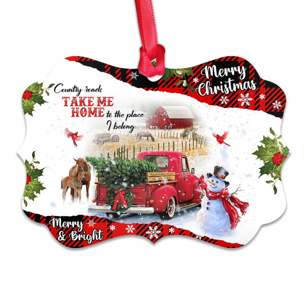Farm Country Roads Christmas Style Ornament - Christmas Ornament - Ciaocustom