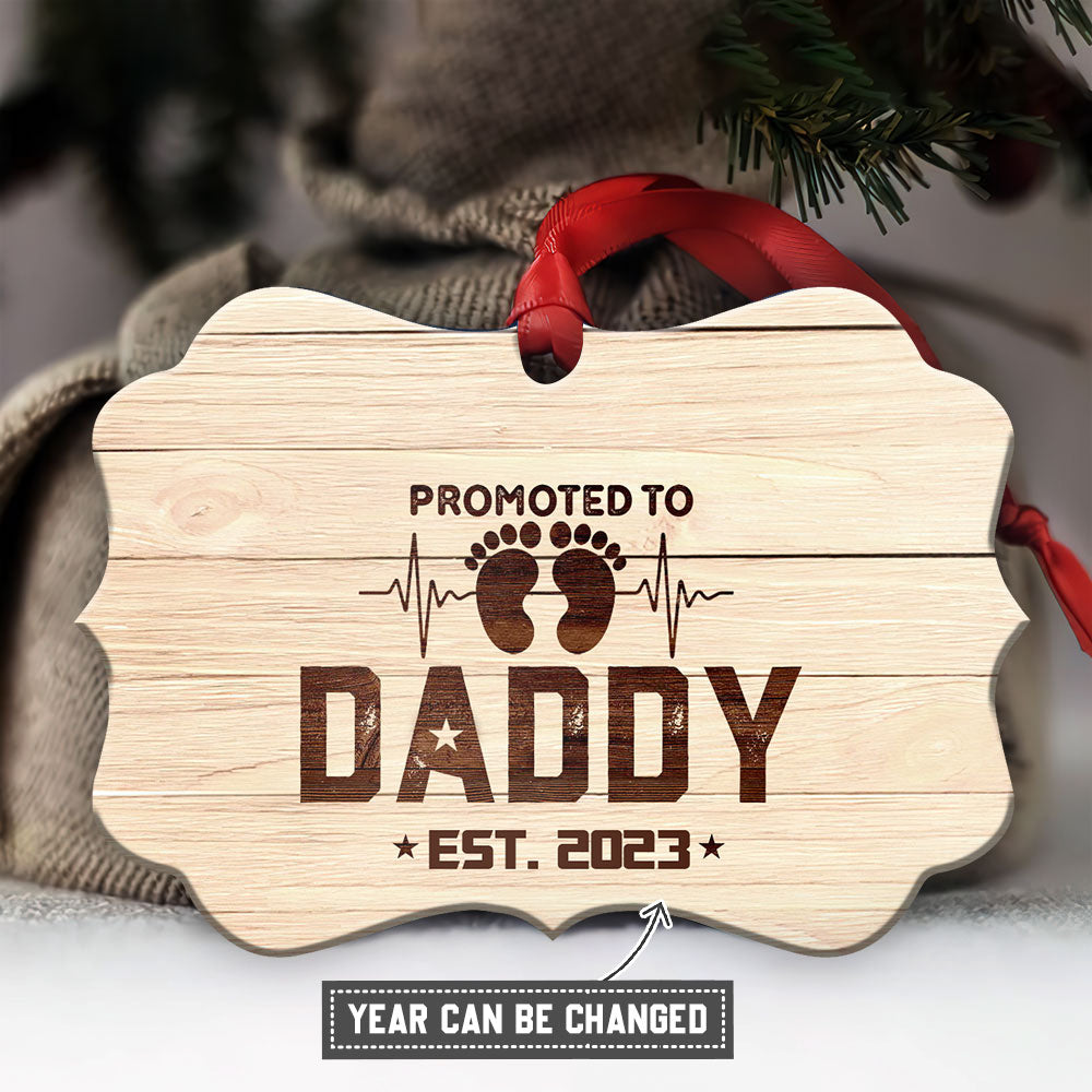 Father Gift Promoted To Daddy Metal Ornament - Christmas Ornament - Christmas Gift