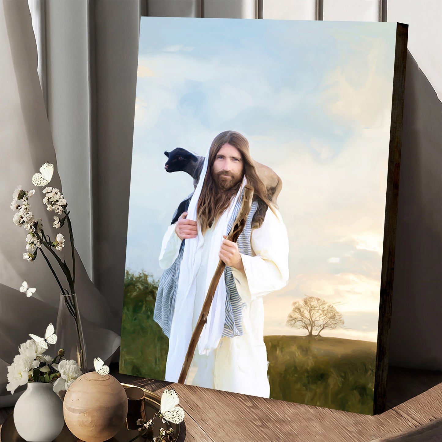 Feed My Sheep Canvas Picture - Jesus Christ Canvas Art - Christian Wall Canvas