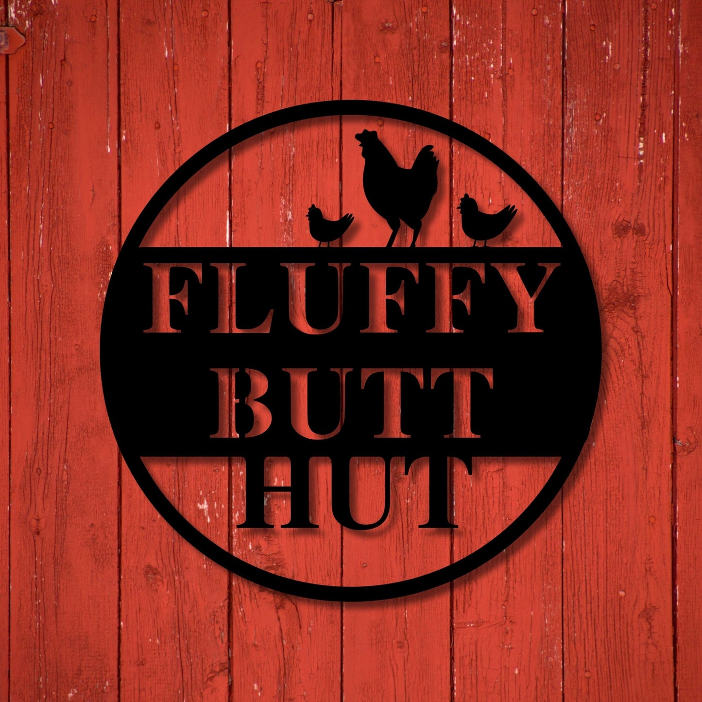 Fluffy Butt Hu Metal Chicken Coop Garden Stake Chicken Lawn Decor Funny Farmhouse Yard Art Homestead Garden Decor