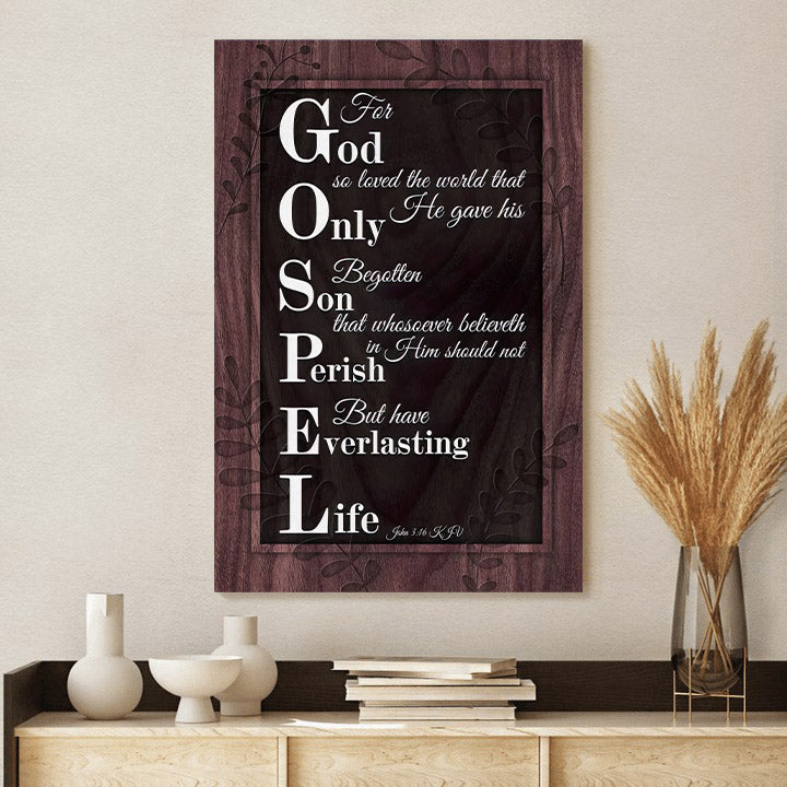 For God So Loved The World Wall Art - John 3 16 Bible Wall Decor