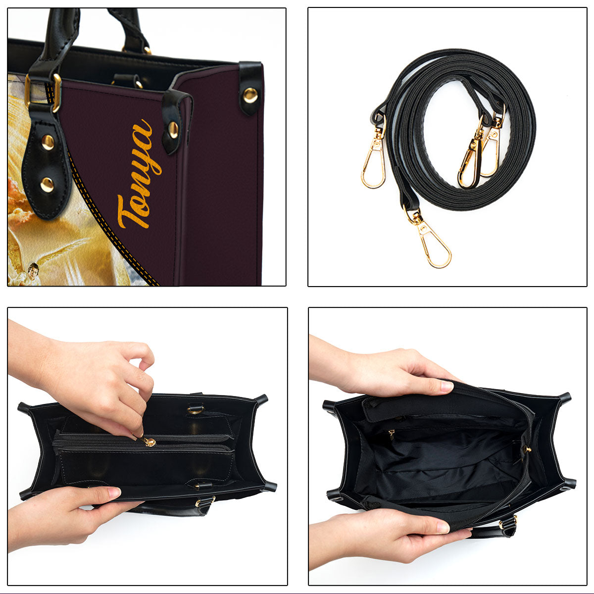 Forwarding All Issues To The Heaven Leather Bag - Personalized Leather Bag With Handle for Christian Women