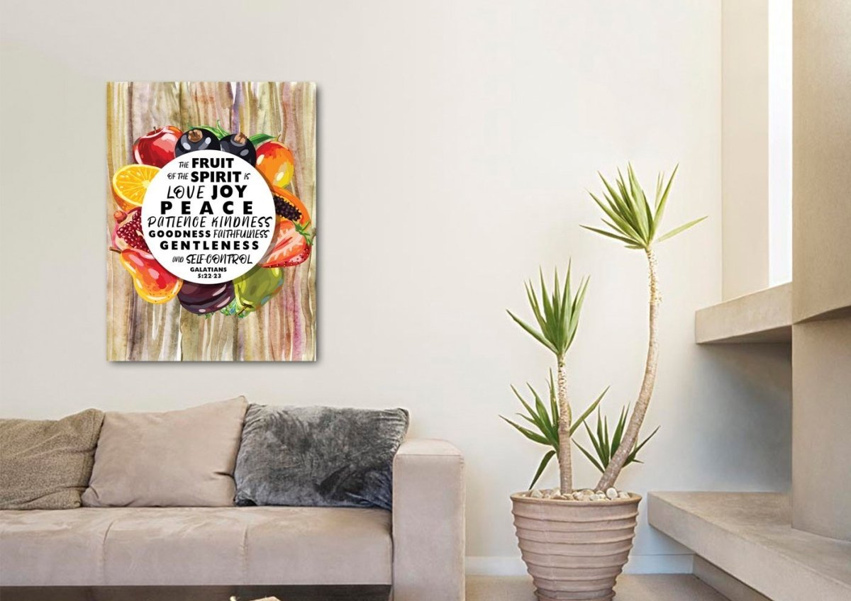 Fruity Center & Galatians 522 Fruit Of The Spirit Canvas Wall Art