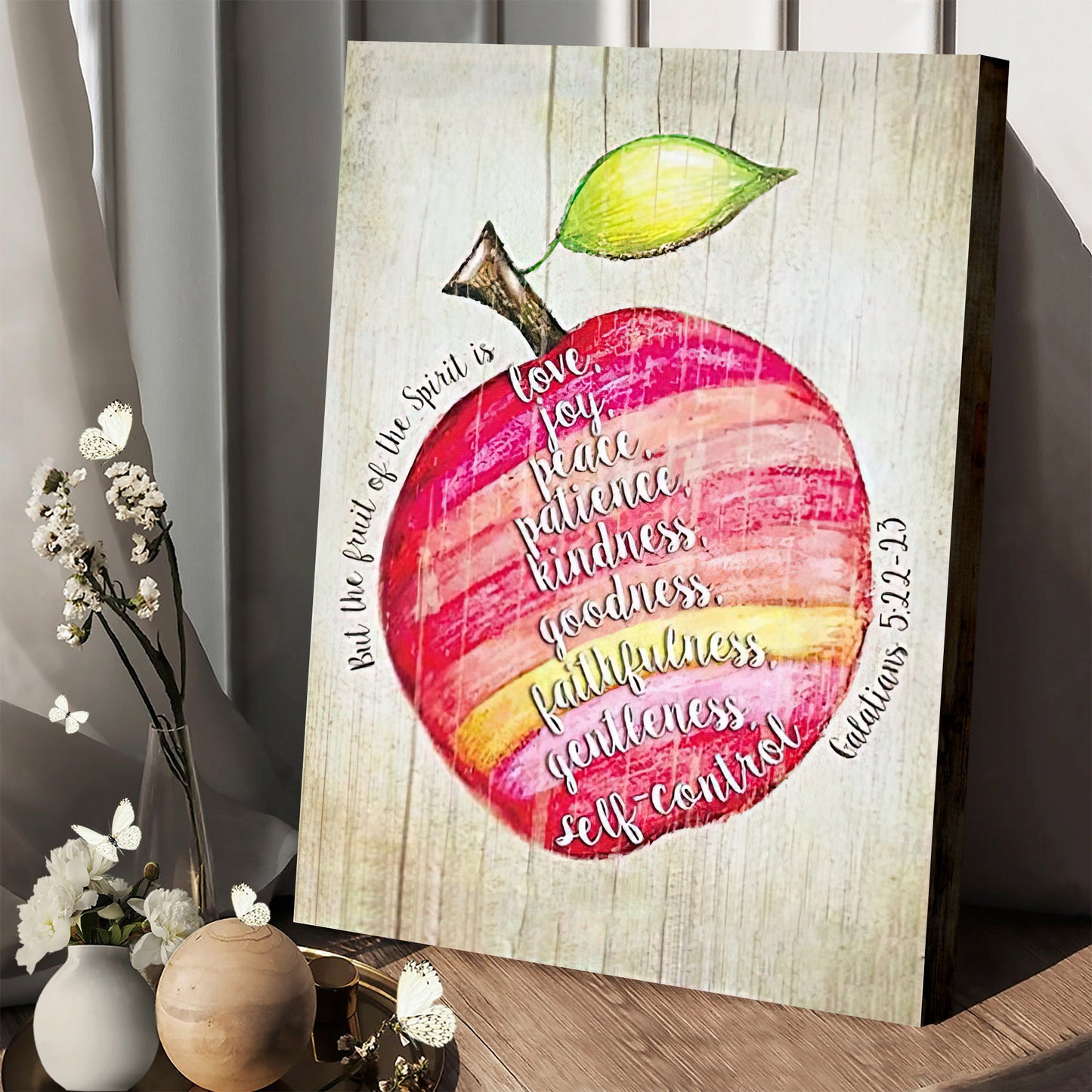 Galatians 522-23 Fruit Of The Spirit Canvas Art - Bible Verse Wall Art - Christian Home Decor