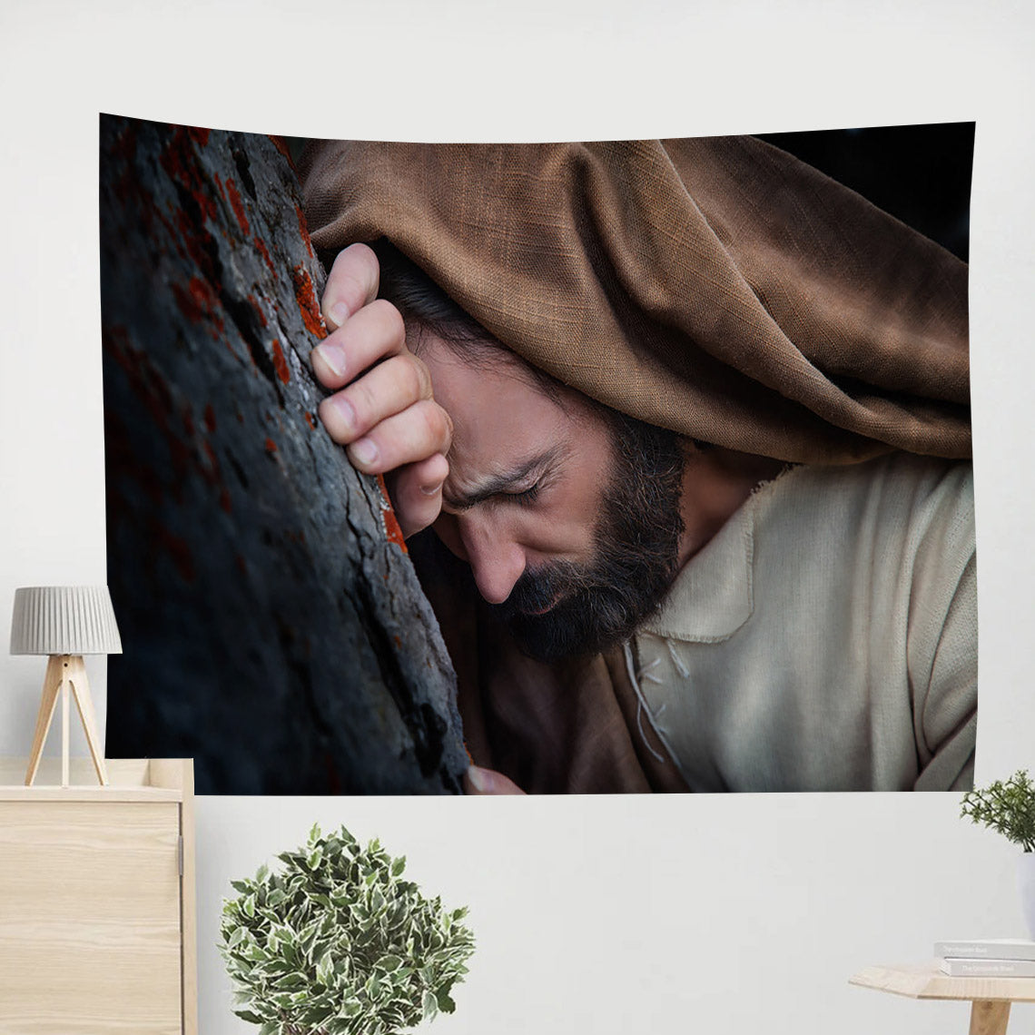 Gethsemane 2 Wall Art Tapestry - Religious Tapestry Christian - Jesus Pictures - Christian Wall Tapestry