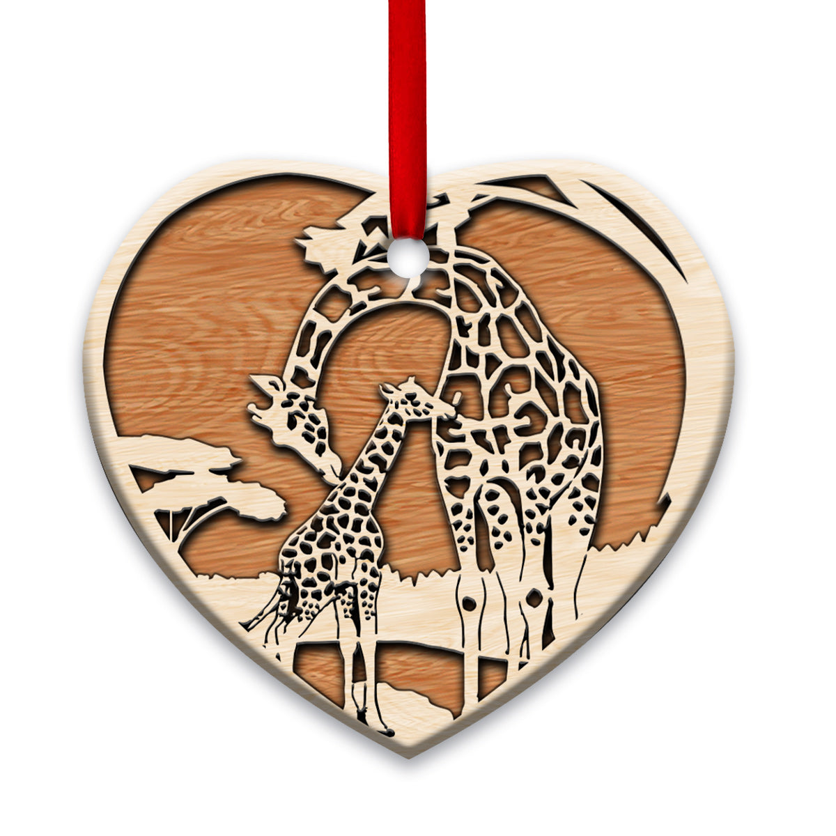 Giraffe 9 Heart Ceramic Ornament - Christmas Ornament - Christmas Gift
