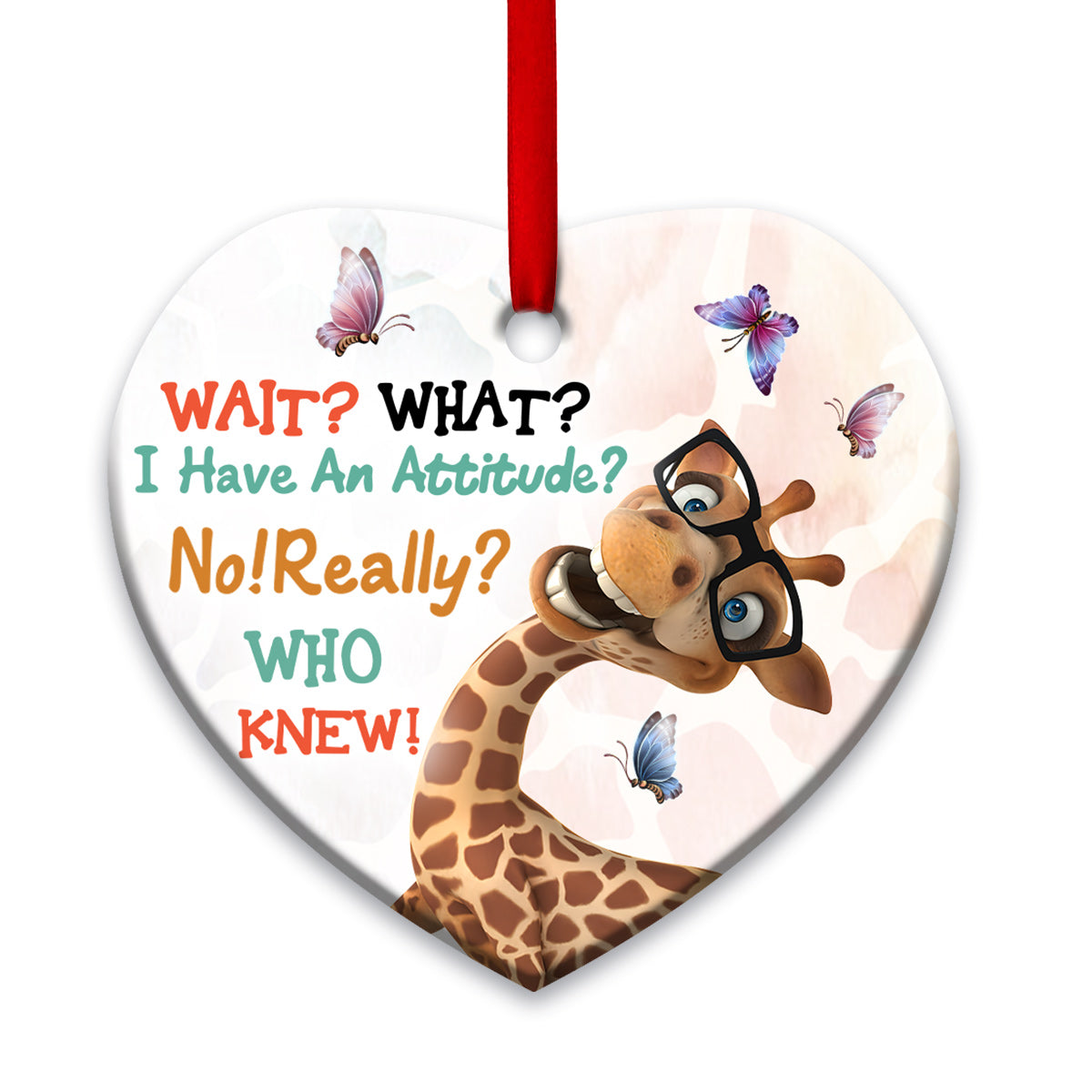 Giraffe Heart Ornament - Christmas Ornament - Ciaocustom
