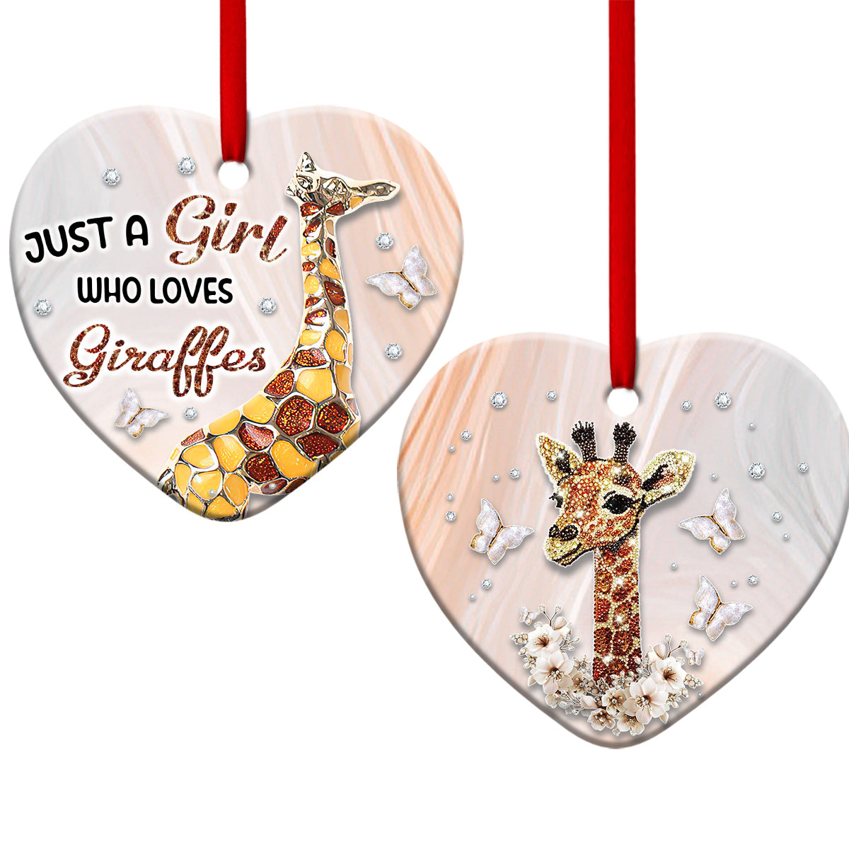 Giraffe Heart Ornament 4 - Christmas Ornament - Ciaocustom