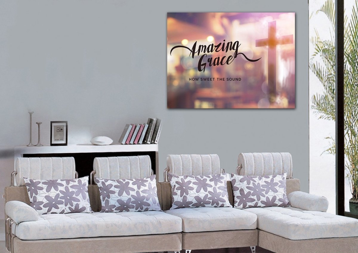 Glassy Amazing Grace Wall Art & Decor - Christian Canvas Wall Art