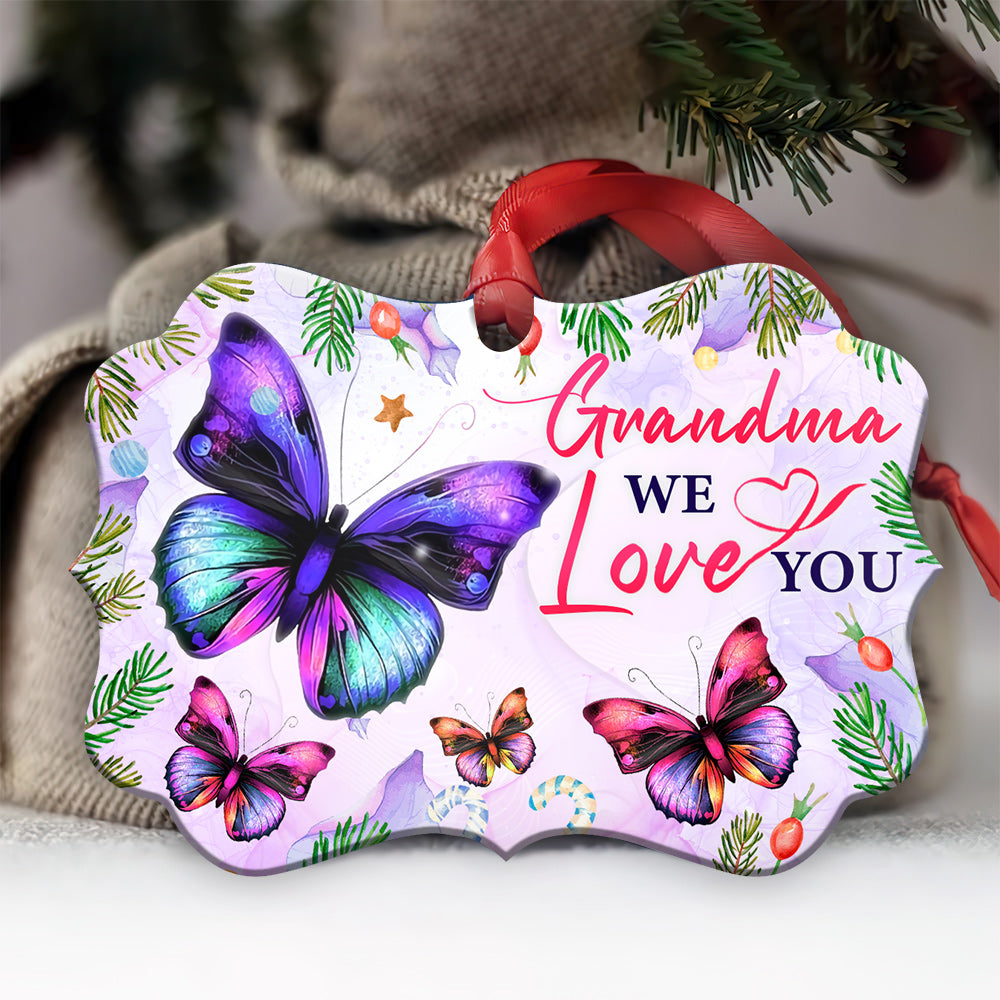 Gmg Butterfly Grandma We Love You Metal Ornament - Christmas Ornament - Christmas Gift