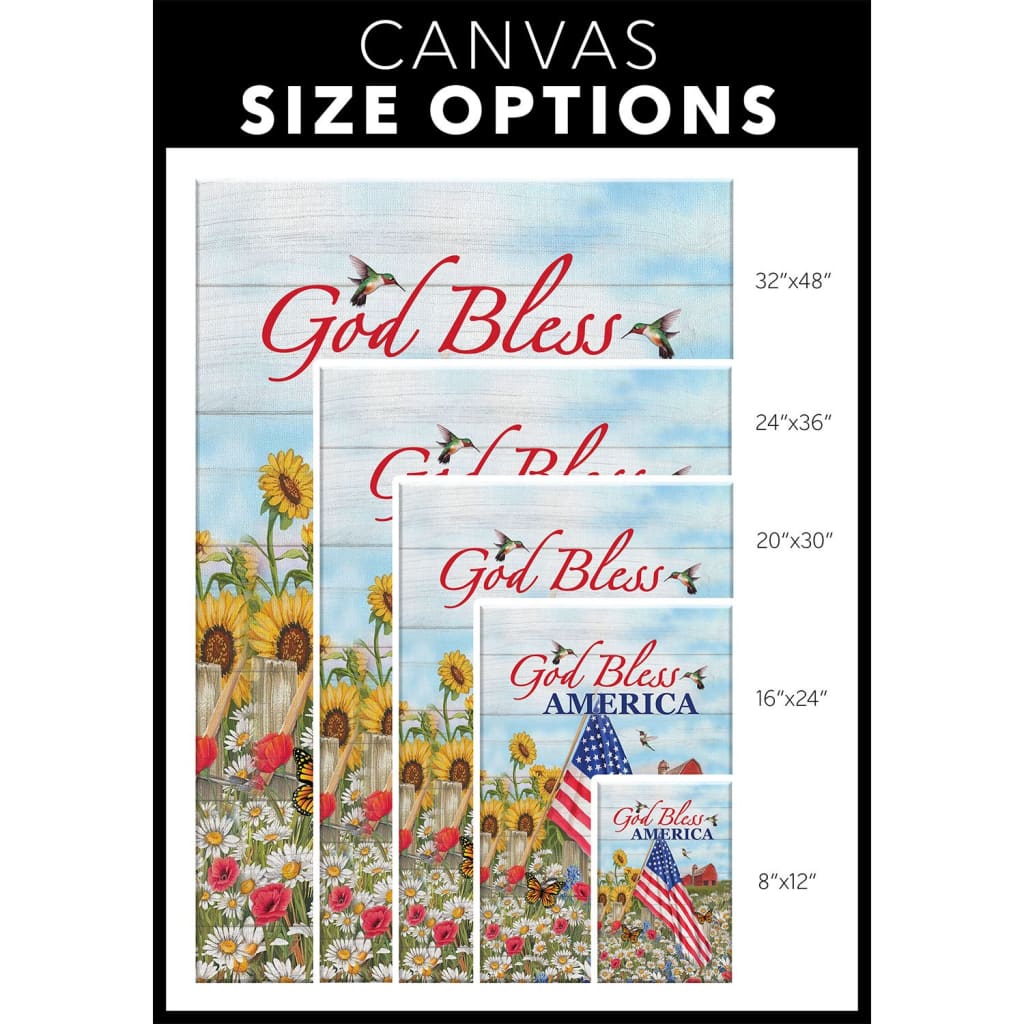 God Bless America Canvas Wall Art - Christian Canvas Prints - Bible Verse Canvas