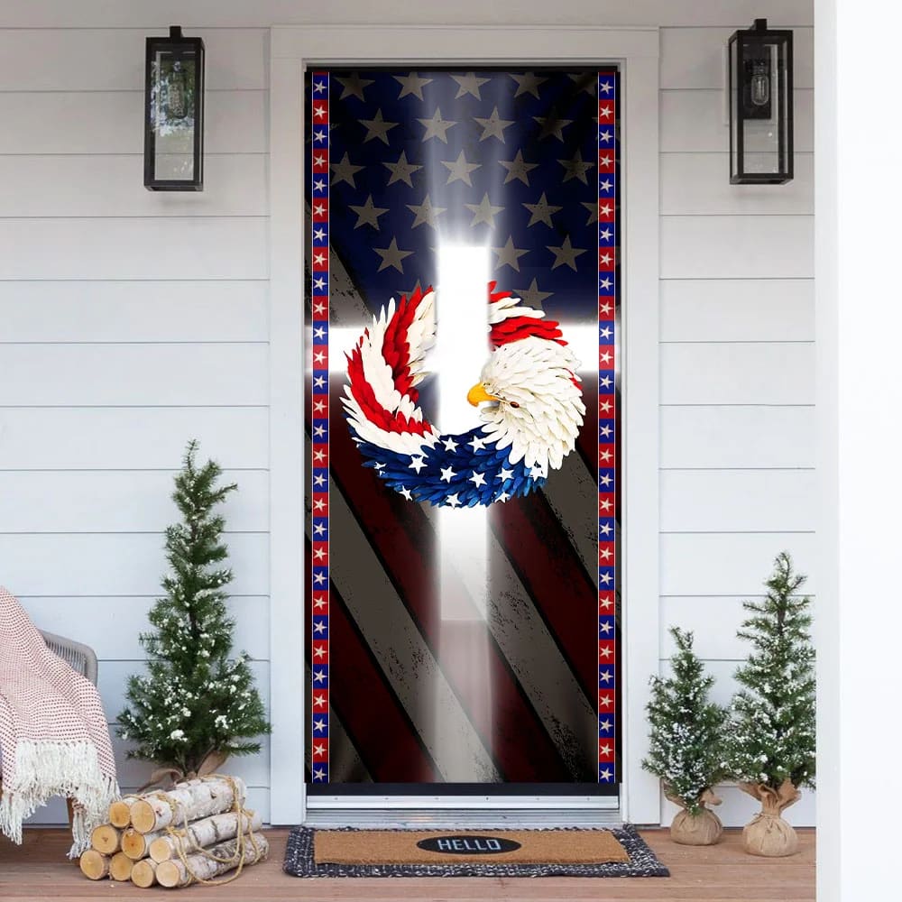 God Bless America Door Cover - Religious Door Decorations