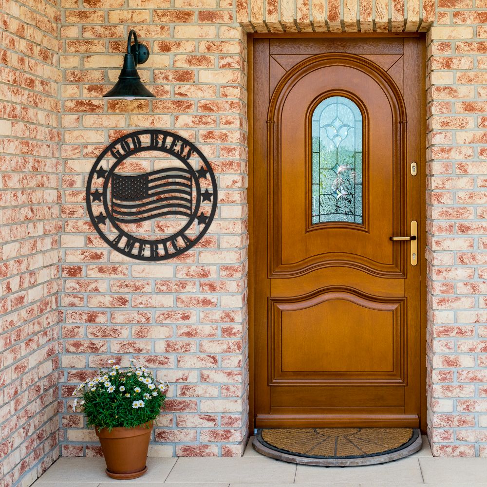 God Bless America Metal Sign 1 - Christian Metal Wall Art - Religious Metal Wall Decor