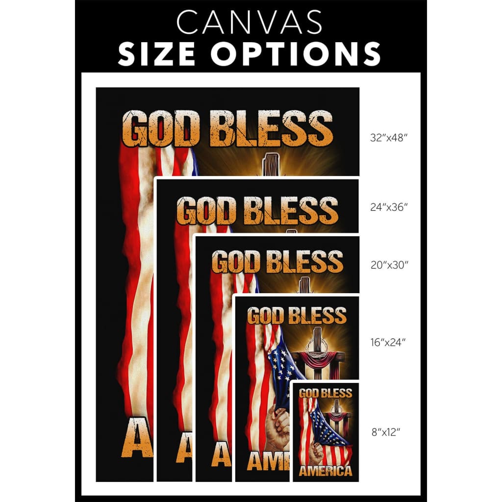 God Bless America Wall Art Canvas Wall Art - Christian Canvas Prints - Bible Verse Canvas
