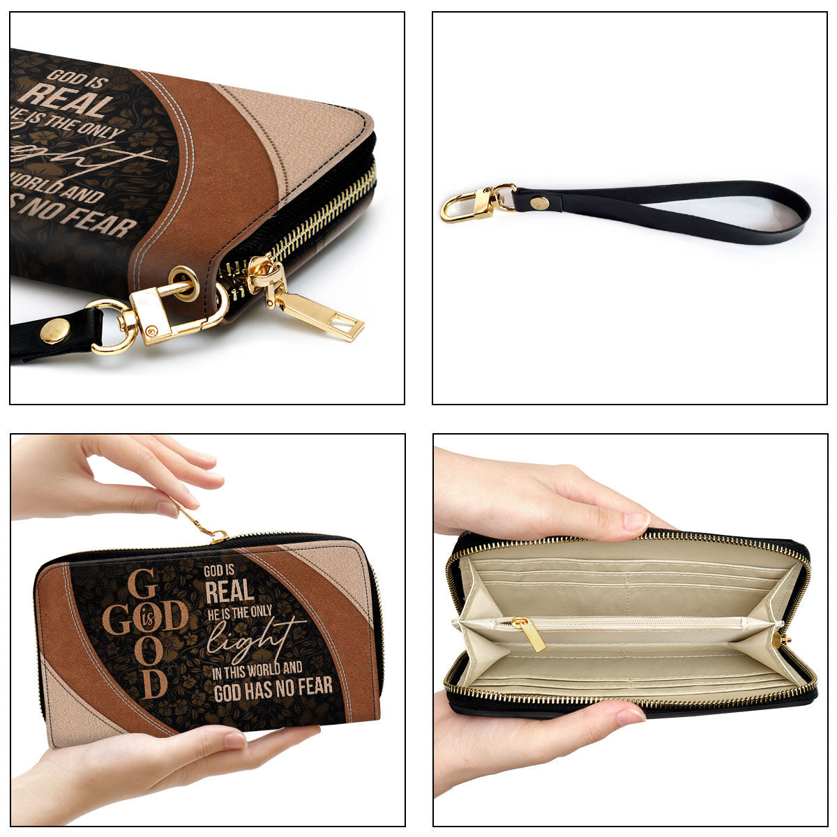 God Is Good Clutch Purse For Women - Personalized Name - Christian Gifts For Women