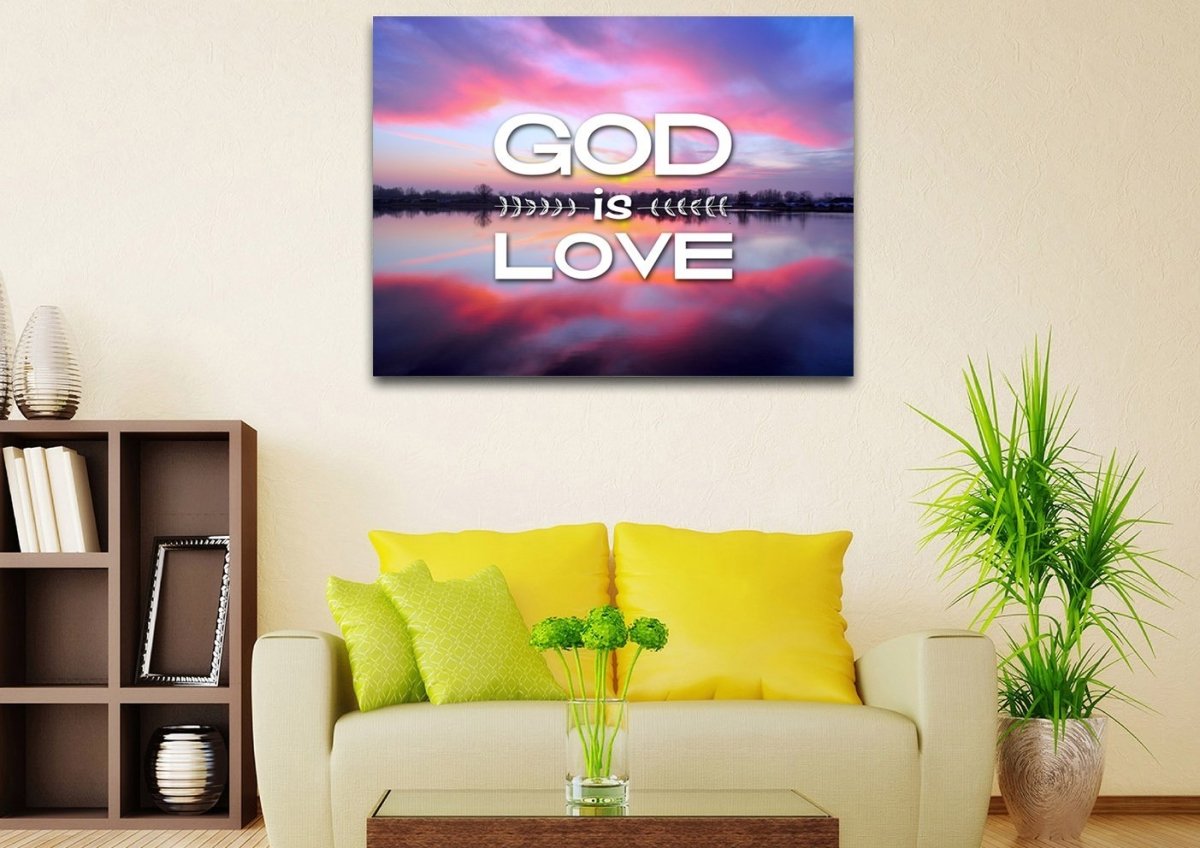 God Is Love Wall Art Canvas Print - Christian Canvas Wall Art