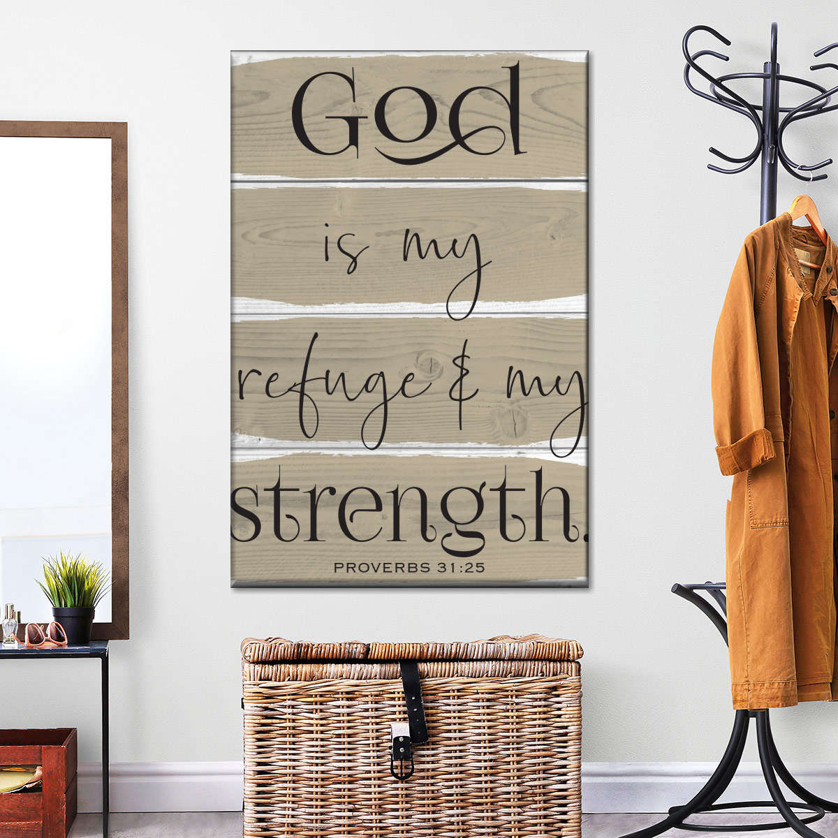 God Is My Refuge Canvas Wall Art - Canvas Religious Wall Art - Christian Wall Decor Living Room