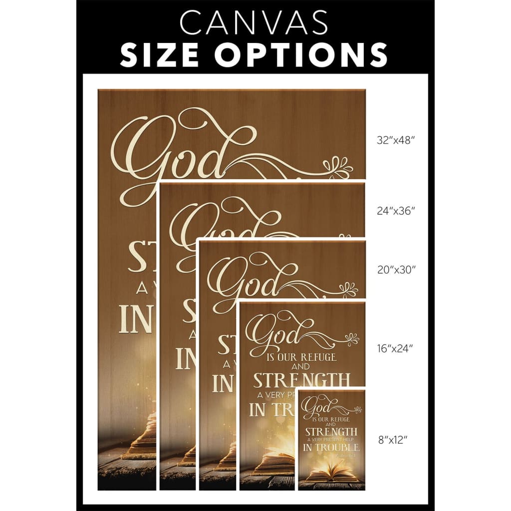 God Is Our Refuge And Strength Psalm 461 Bible Verse Canvas Wall Art - Christian Canvas Prints - Bible Verse Canvas