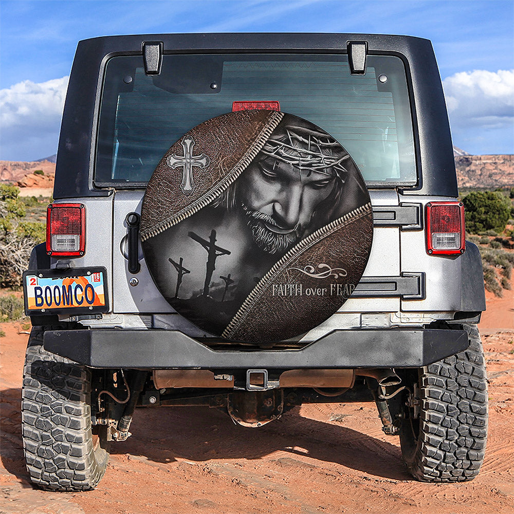 God Jesus Faith Of Fear Jeep Car Spare Tire Covers - Gift For Campers