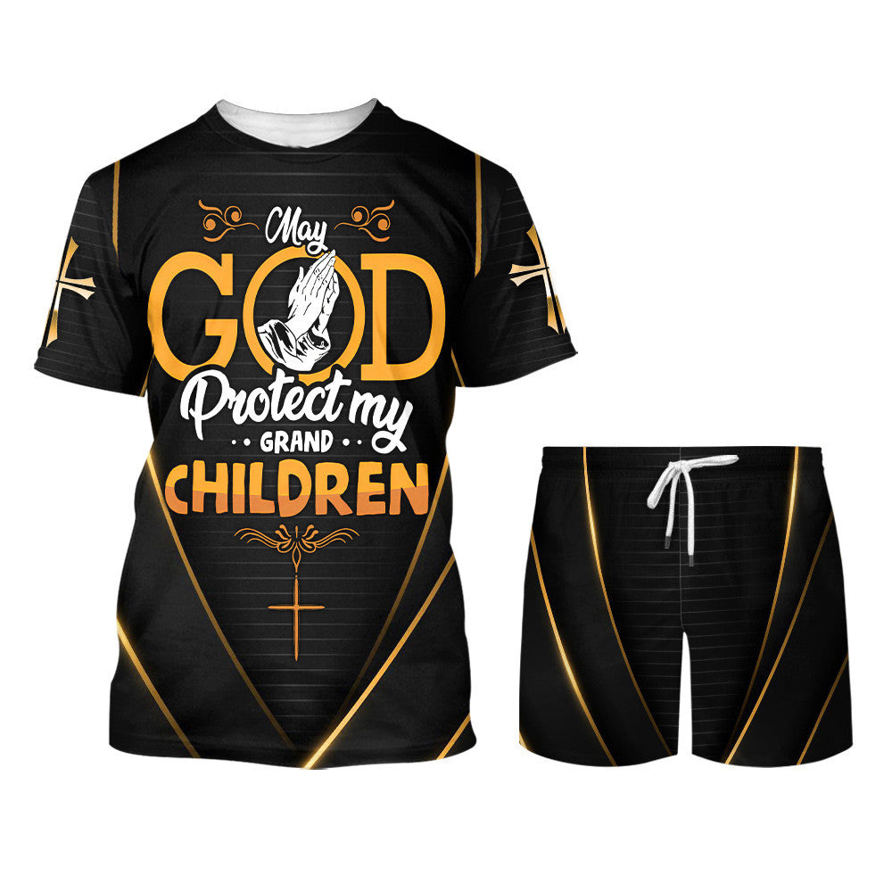 God Protect My Grandchildren 3d Shirts - Christian T Shirts For Men And Women