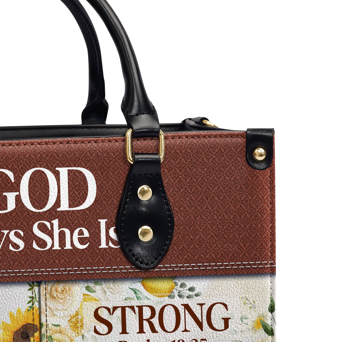 God Says She Is Religious Gift For Worship Friends Personalized Leather Handbag With Zipper