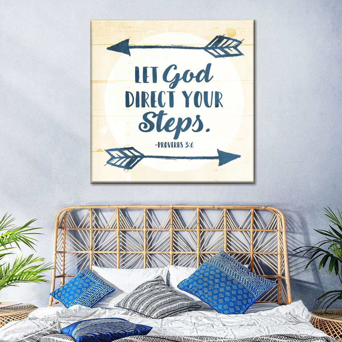 God Steps Square Canvas Wall Art - Christian Wall Decor - Christian Wall Hanging