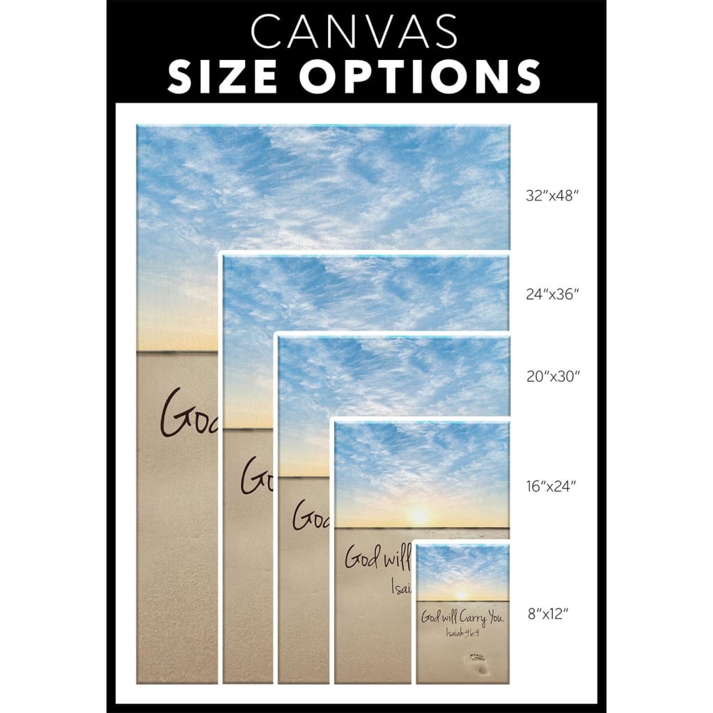 God Will Carry You Isaiah 464 Canvas Wall Art - Christian Canvas Prints - Bible Verse Canvas