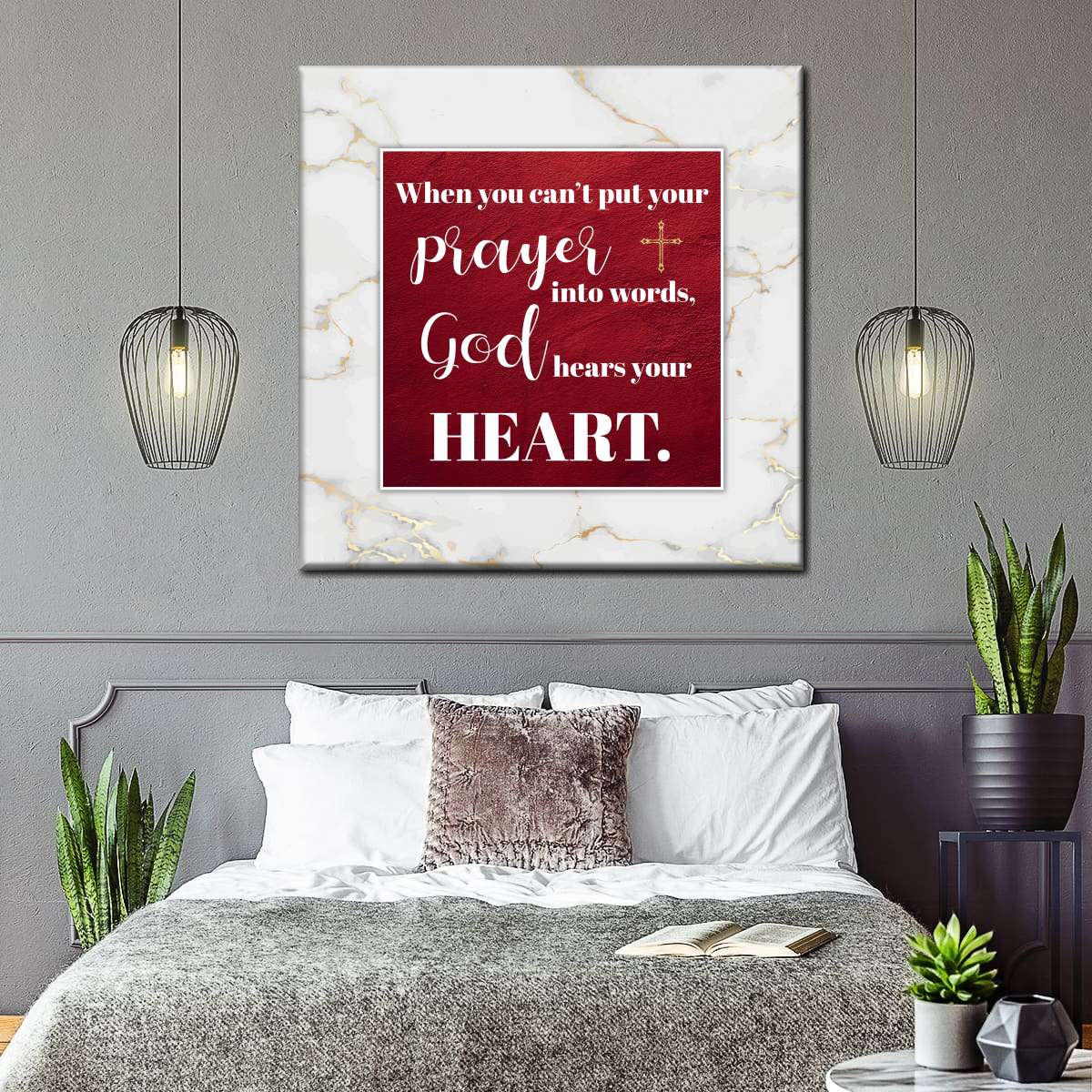 God's Heart Square Canvas Wall Art - Christian Wall Decor - Christian Wall Hanging