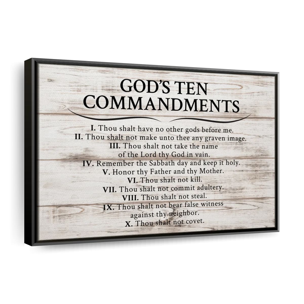 God's Ten Commandments Canvas Wall Art - Christian Canvas Wall Art - Religious Wall Art Canvas