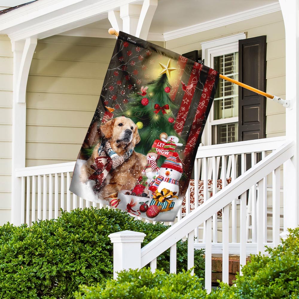 Golden Retriever Merry Christmas Flag - Religious Christmas House Flags - Religious Christmas House Flags - Christmas Flags