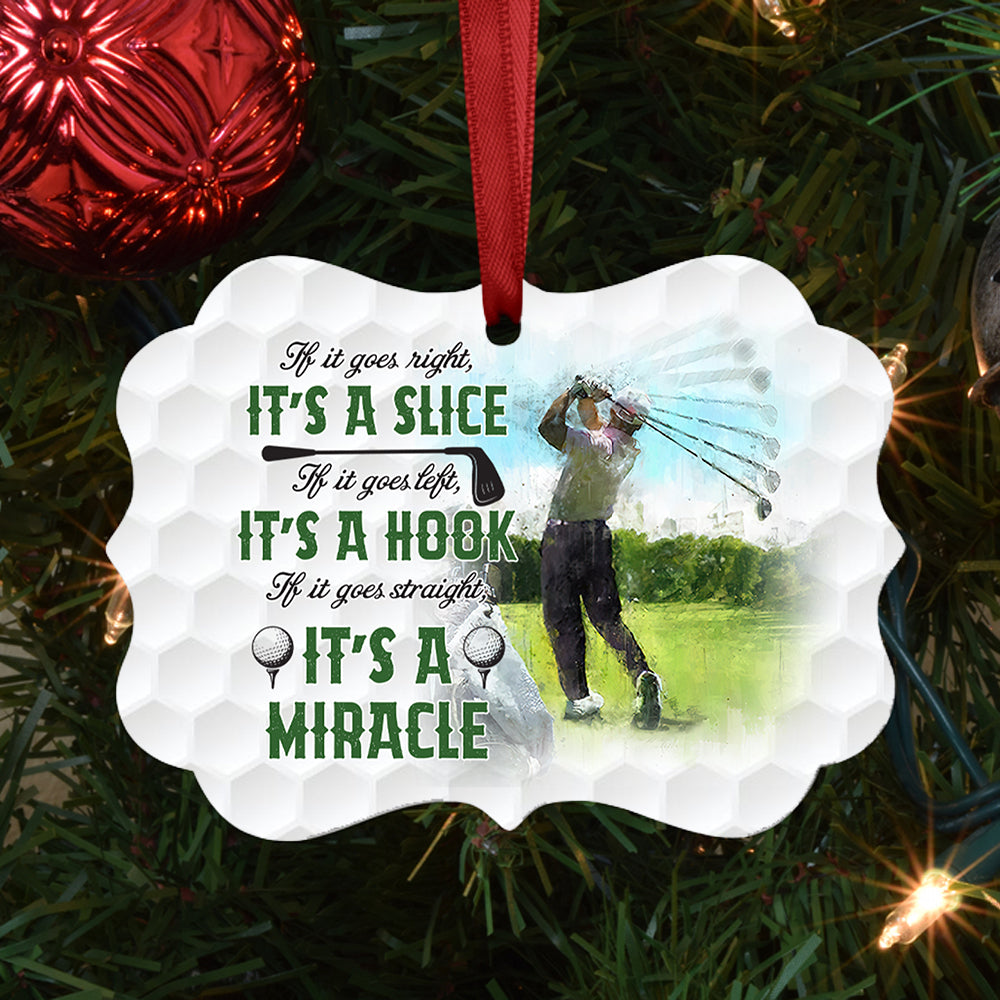 Golf Miracle Metal Ornament - Christmas Ornament - Christmas Gift