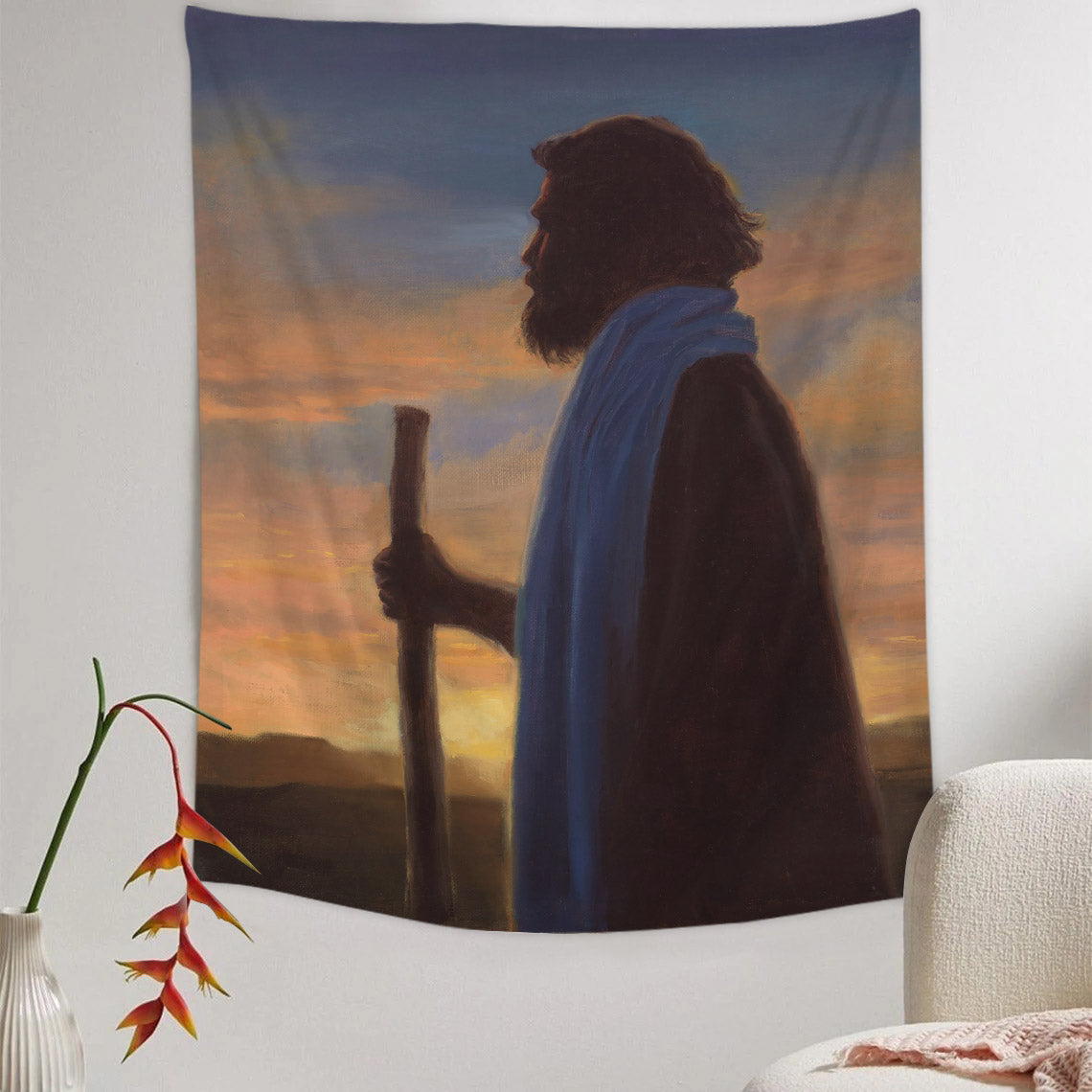 Good Shepherd Tapestry - Jesus Picture - Religious Tapestry - Christian Tapestry Wall Hangings